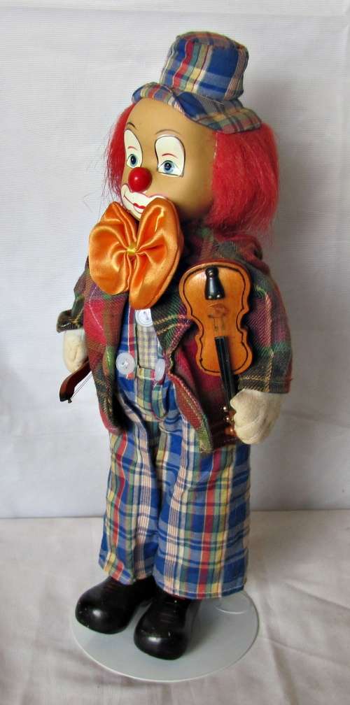 Vintage - Porcelain Clown with Violin - 34cm