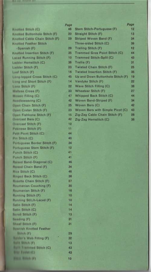 ANCHOR EMBROIDERY STITCHES - 100 Embroidery Stitches by J and P COATS 1967