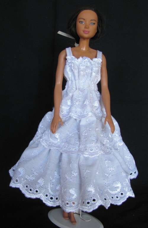 Barbie Dolls - 11.5 inch (30cm) Fashion Dolls White Anglaise Lace Dress