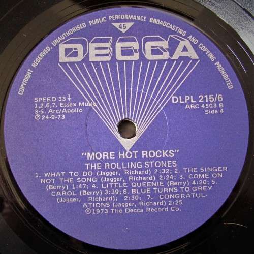 The Rolling Stones `MORE HOT ROCKS` - Vinyl LP 1973
