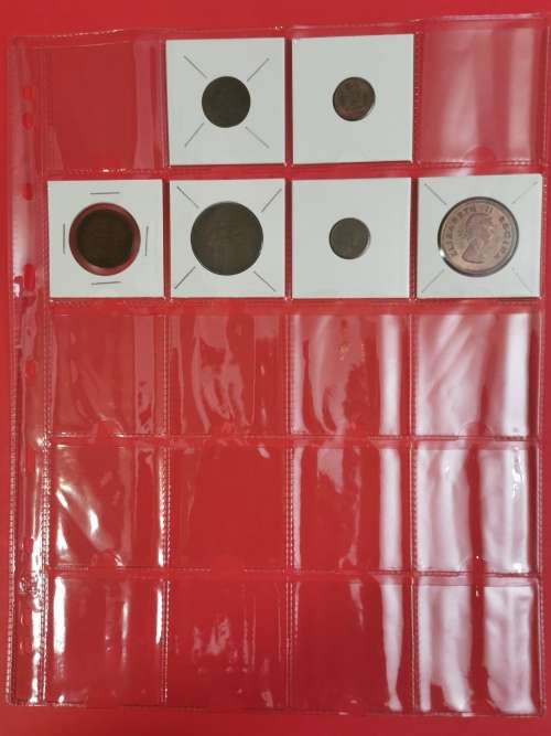 A4 Nine Holes, 20 POCKET PAGE FOR HARTBERGER SELF - Adhesive Coin Holders