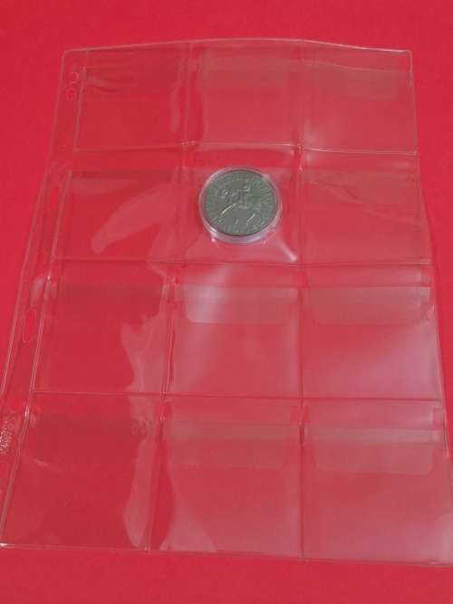 A4 Nine Holes, Coin Capsules Album PAGE, 12 POCKET PAGE, (no coin)
