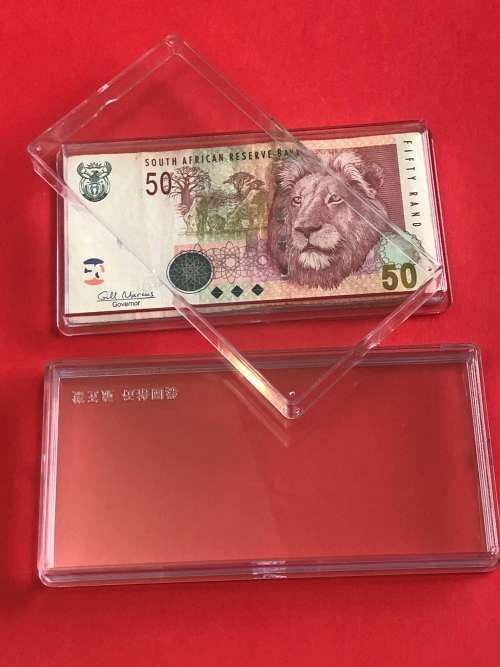 140.7mm x 70.5mm ,Banknote Clear Box. Fit 50 Rand Banknote
