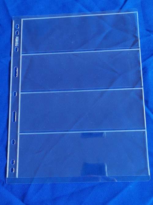 A4 Nine Holes, BANKNOTE Album PAGE, 4 POCKET. Hard !!!