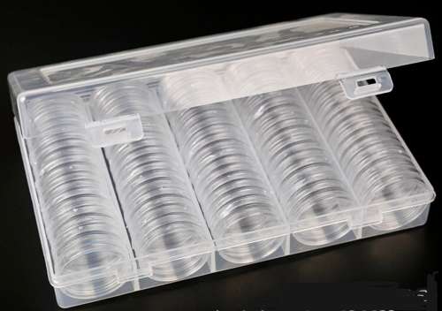 23mm coin Capsules, Box 90pcs.Fit R2 Coins.