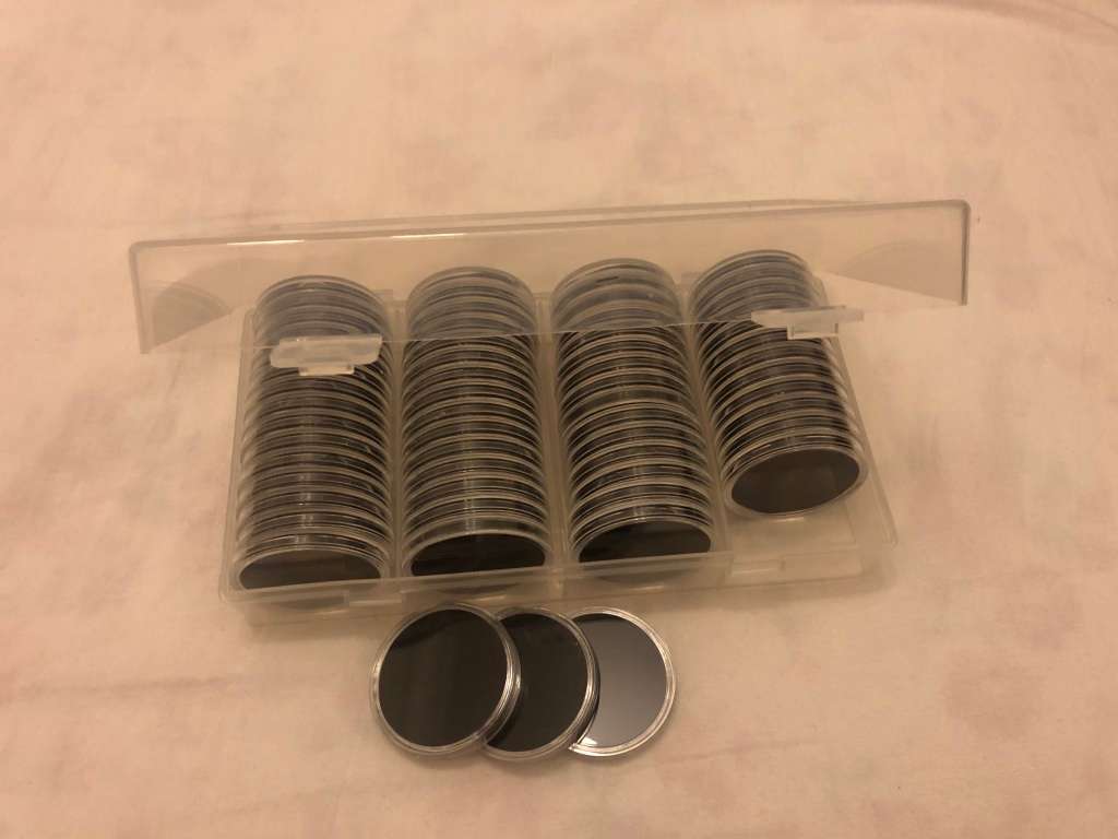 39mm Coin Capsules, Box 60pcs. (Black Inner: 39,34,29,24,19.)