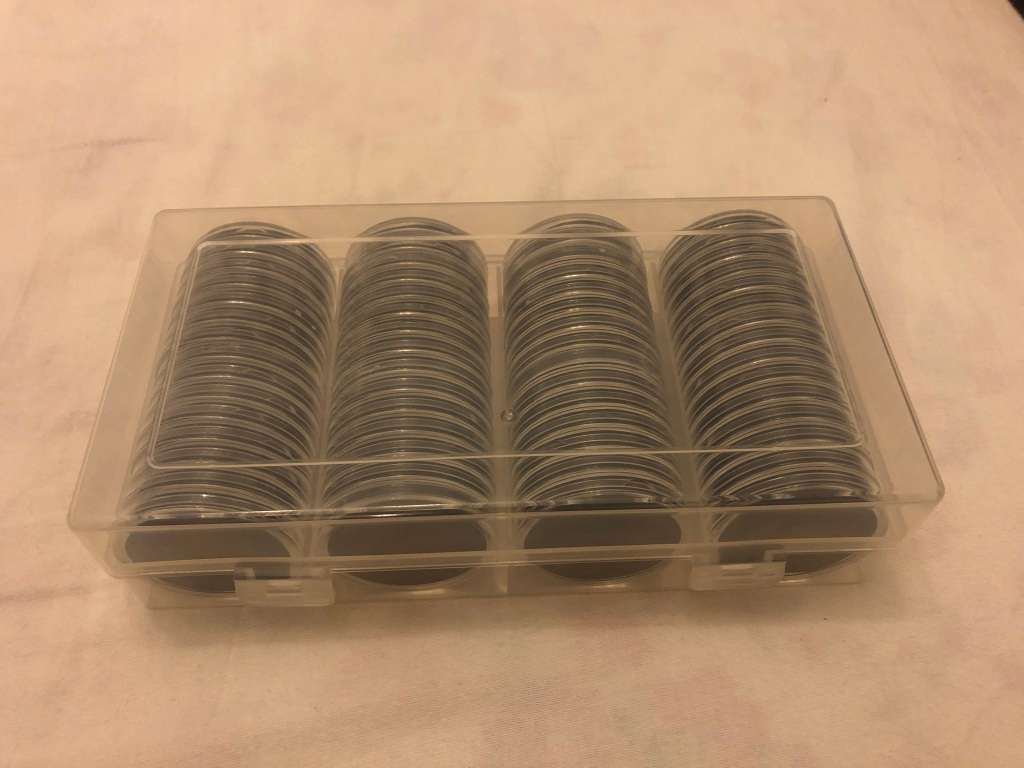 39mm Coin Capsules, Box 60pcs. (Black Inner: 39,34,29,24,19.)