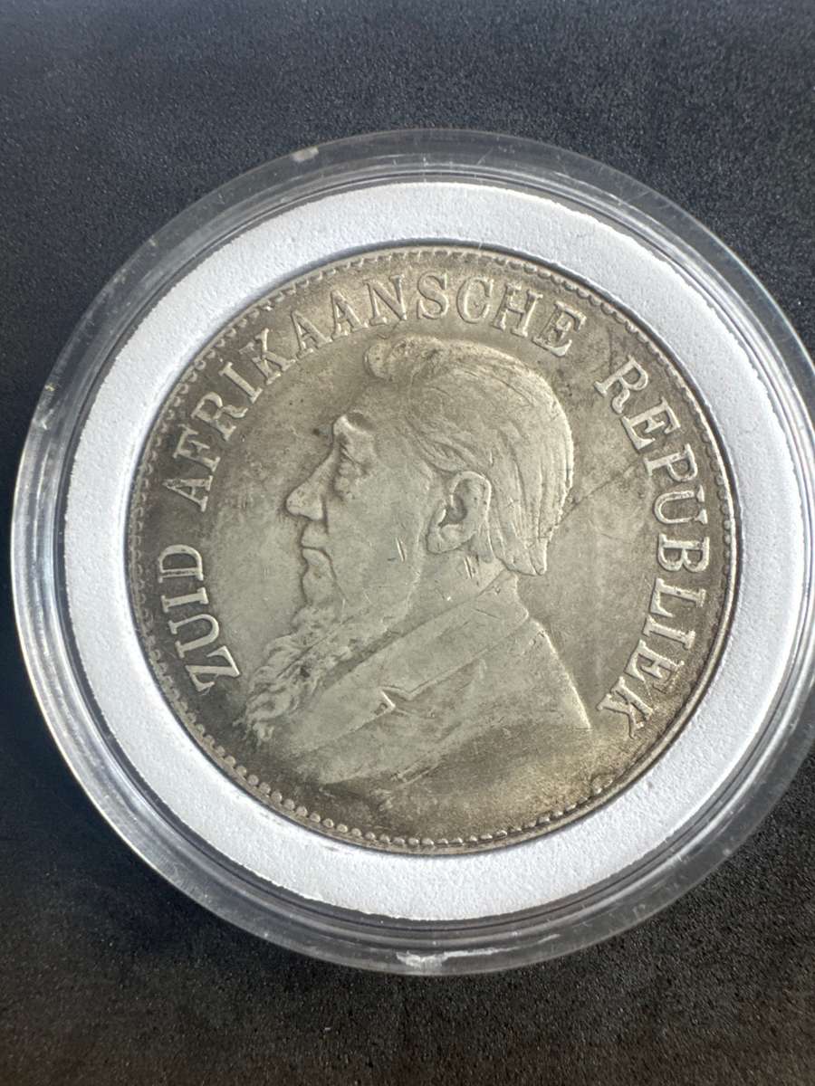 1892 ZAR 5 Shillings ,Single Shaft. Brass Silver Plated. Replica!!!