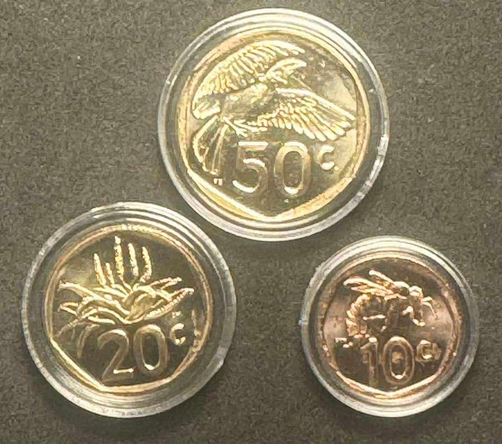 2023 South Africa 50c,20c,10c Coins UNC.