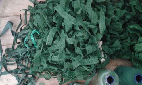 Whole lot Emerald green good quality lace, ribbons and cotton