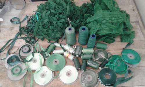Whole lot Emerald green good quality lace, ribbons and cotton