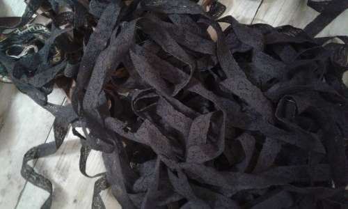 A lot of brown ribbons, quality laces and cotton