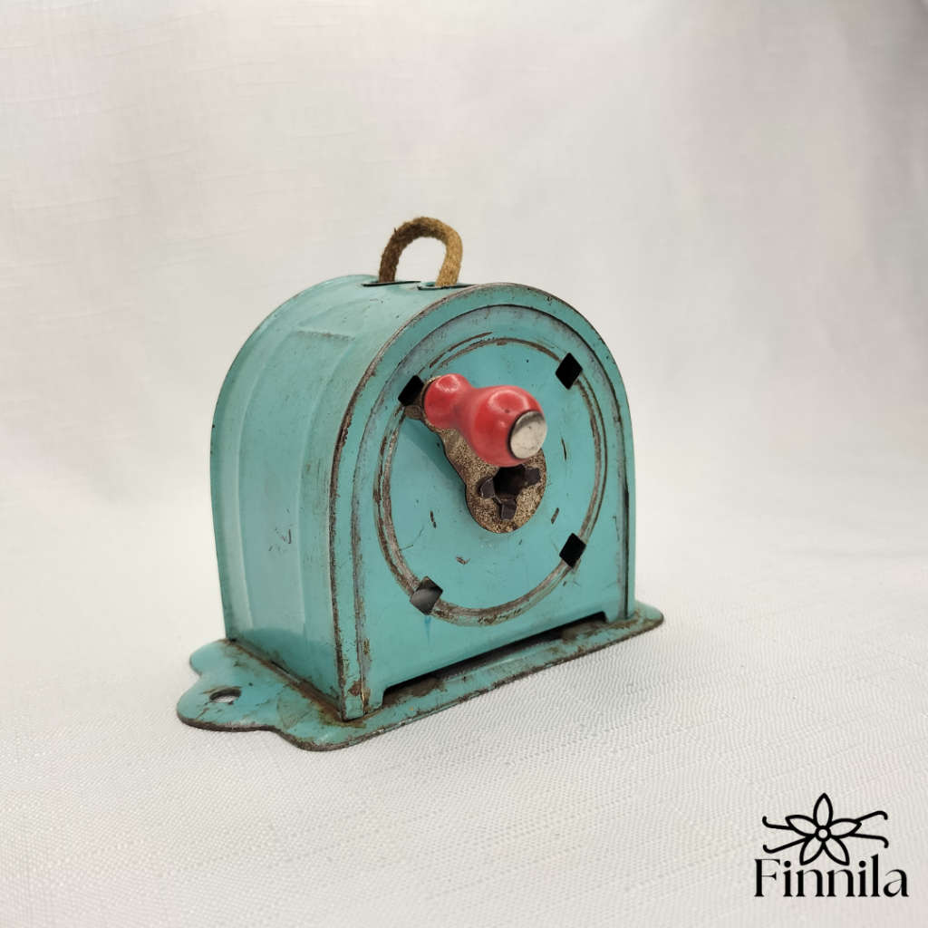 Vintage Aqua Turquoise Metal Retractable Laundry Clothesline!!!