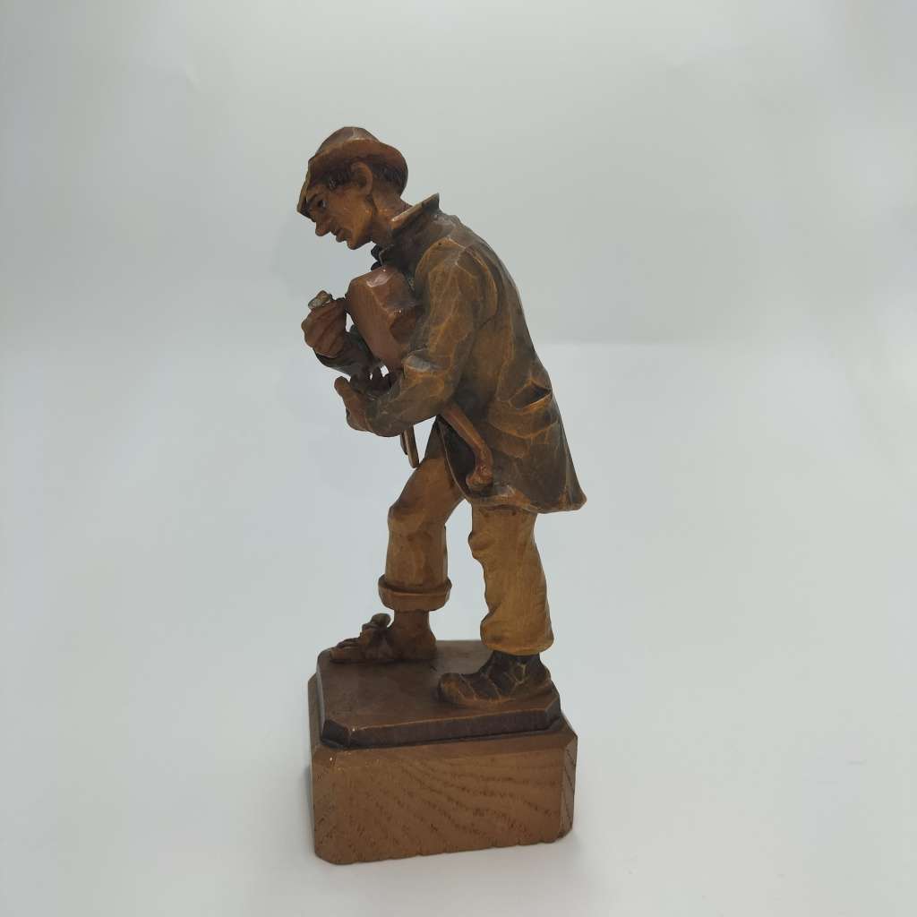 1950's Italian Anri Folk Art Violin Maker Wood Carving!!!