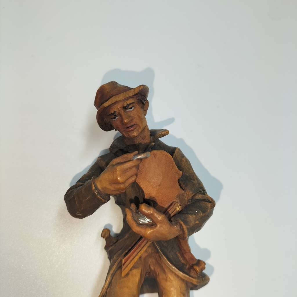 1950's Italian Anri Folk Art Violin Maker Wood Carving!!!