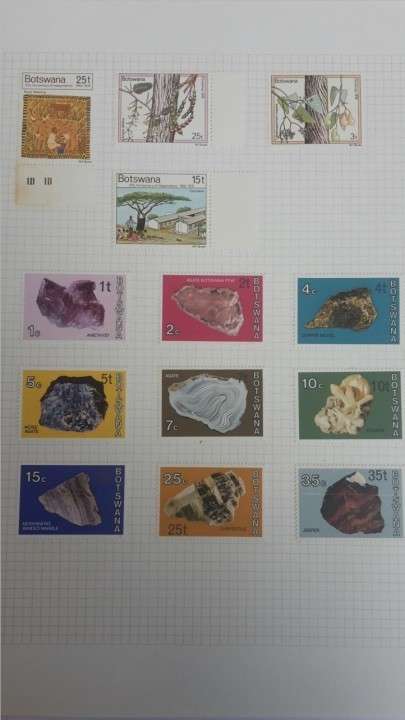 Botswana 1 page fine  mint stamps incl rock set