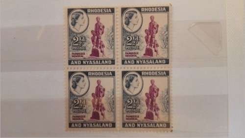 Rhodesia 2 1/2d block of  4  MNH