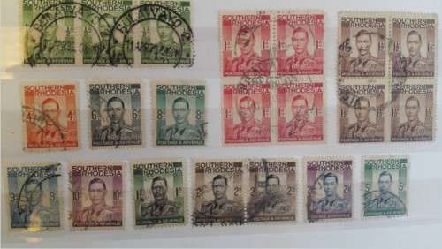 set  to 5/  S Rhodesia  including  blocks  of  4  and  strip of  3  Used