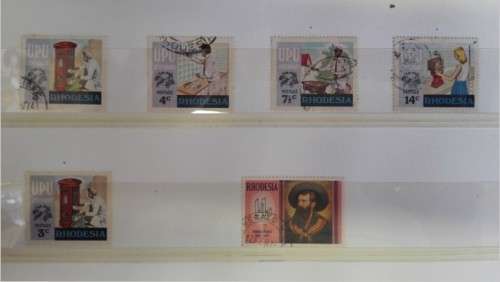 Rhodesia  UPU  set & thomas Baines  used  very  light  cancels SACC no 272 - 276