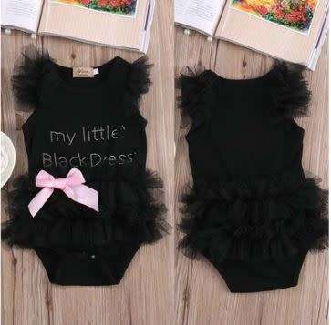 Kids Baby Girl Embroidered My Little Dress Bodysuit Jumpsuit  Size: 6-12m