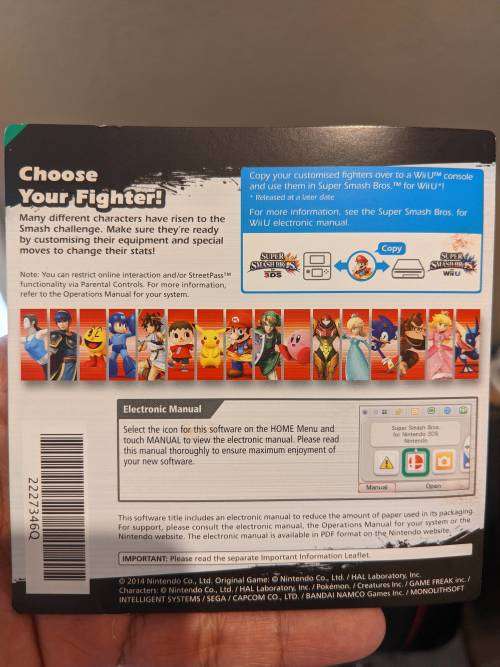 Super Smash Bros for 3DS for sale
