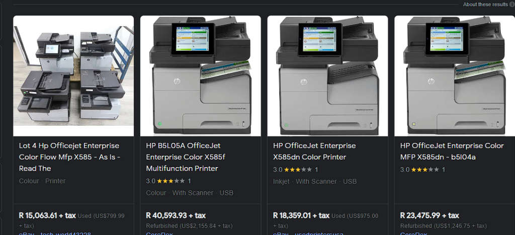 HP officejet managed color flow mfp x585- Bargain price
