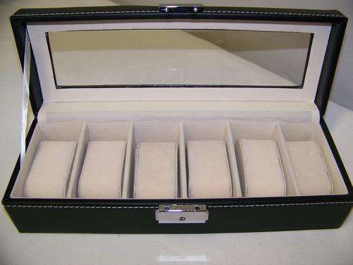 6 Watch black leatherette display.