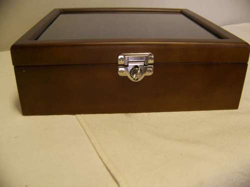 Imbuia finish watch display.