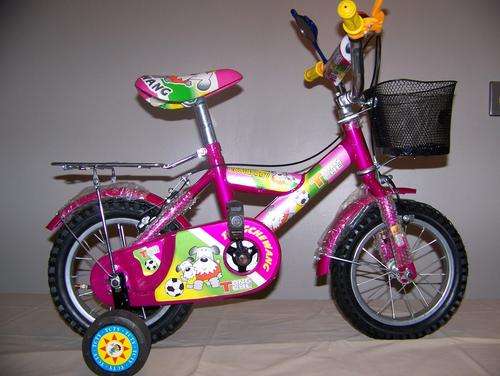 12" Bicycles : Metallic pink, and light blue.