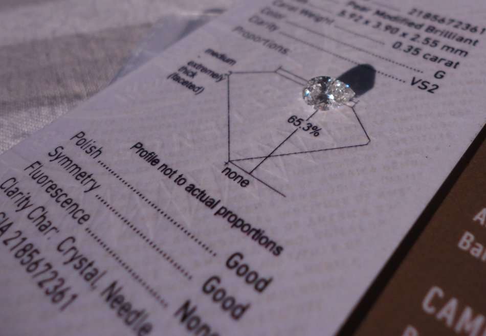0.35 G VS2 GIA Certified Pear Loose Natural DIamond