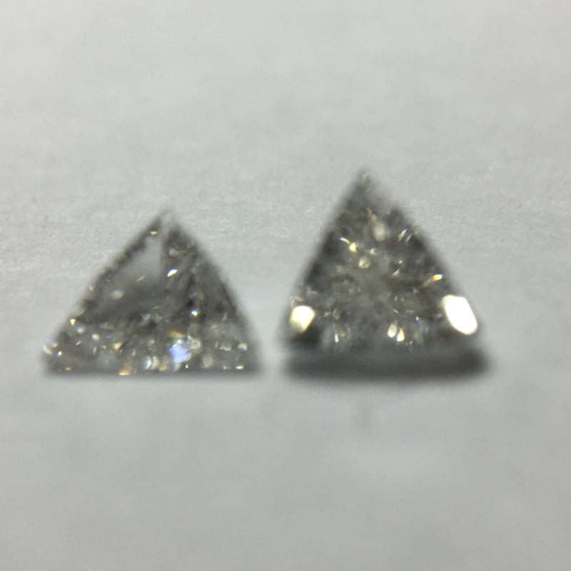 0.12 ct D/F 3mm pair Trilliant Diamonds