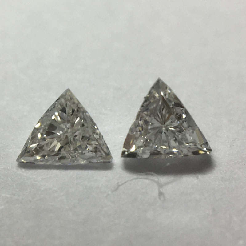 0.12 ct D/F 3mm pair Trilliant Diamonds