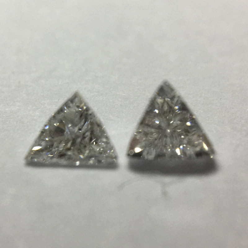 0.12 ct D/F 3mm pair Trilliant Diamonds