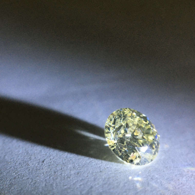 0.68 carat U-V - fancy light yellow I3 round brilliant diamond