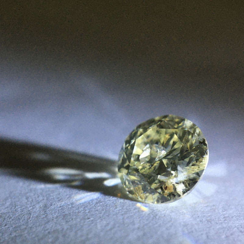 0.68 carat U-V - fancy light yellow I3 round brilliant diamond