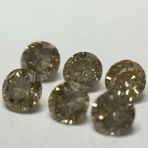 0.23 Ct 6 x Fancy Brown SI1 - i2 Round Brilliant Melee Diamonds