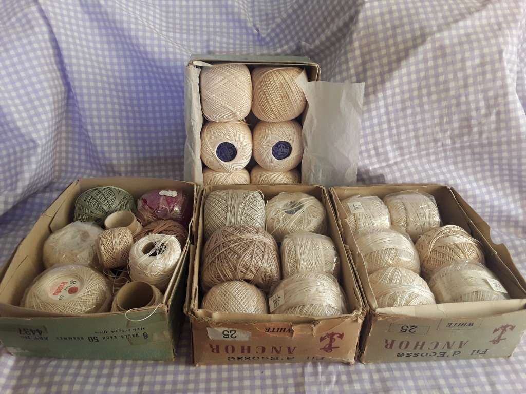 Vintage Crochet Cotton , including Fil de Encosse