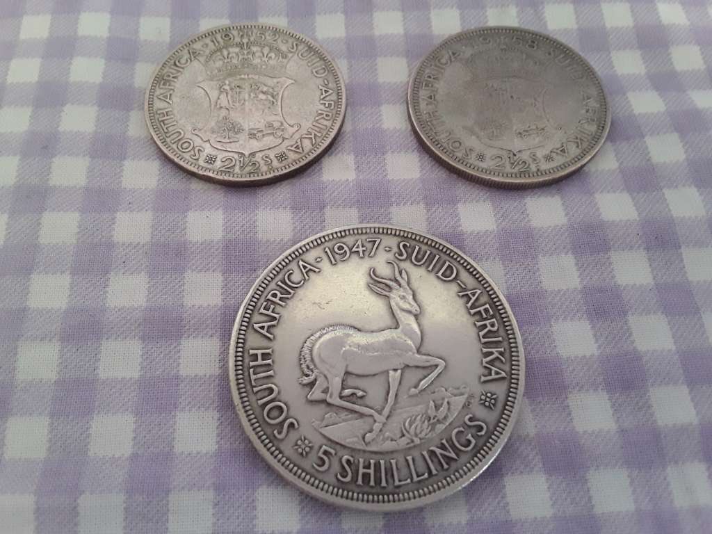 5 Shilling Coin + Two 2 1/2 Shillings