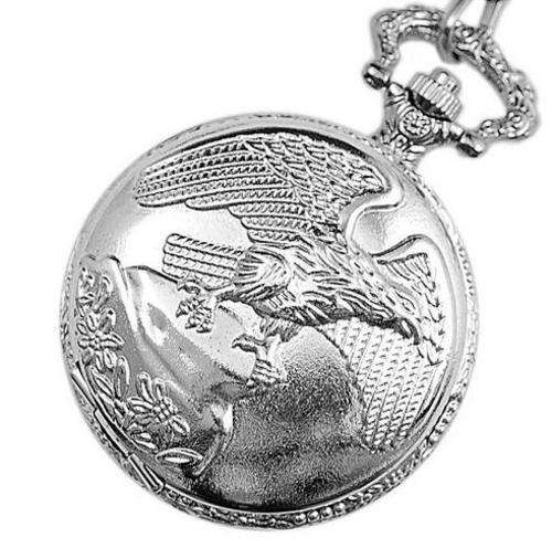 Eagle totem silver Quarts pocket watch