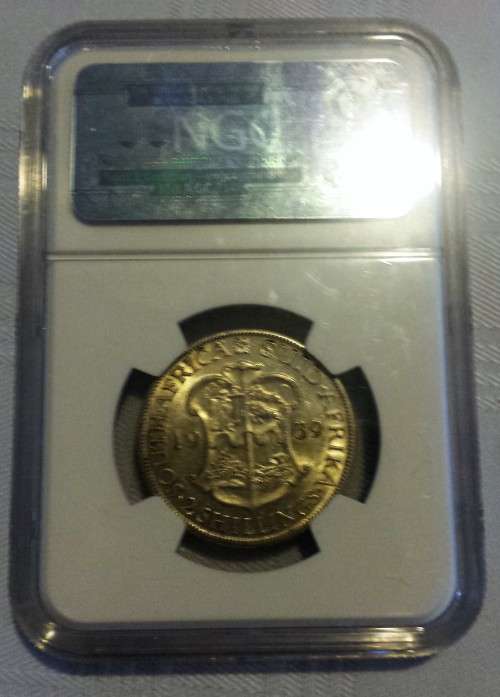 1939 SA 2 Shilling NGC AU55 ** HIGH CAT VALUE UNC***