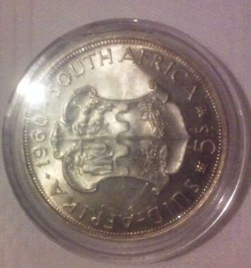 1960 SA 5 Shilling in capsule