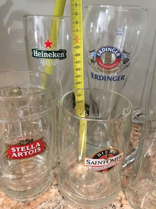 PINT Beer glasses from my travels around the world - BARGAIN 6 for R1