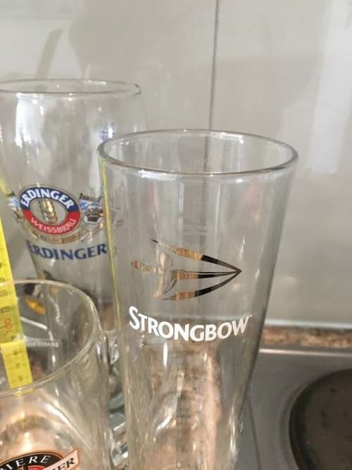 PINT Beer glasses from my travels around the world - BARGAIN 6 for R1