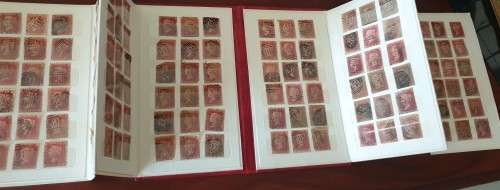 GB CANCELS on PENNY RED stamps in AWESOME fold-out Concorde Album, USED/ OLD