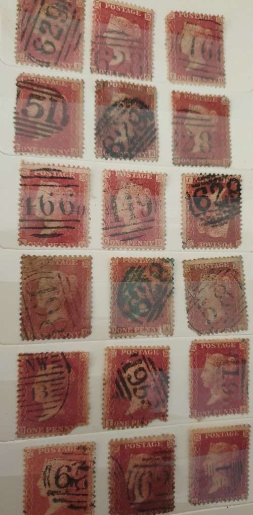 GB CANCELS on PENNY RED stamps in AWESOME fold-out Concorde Album, USED/ OLD