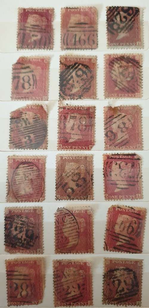 GB CANCELS on PENNY RED stamps in AWESOME fold-out Concorde Album, USED/ OLD