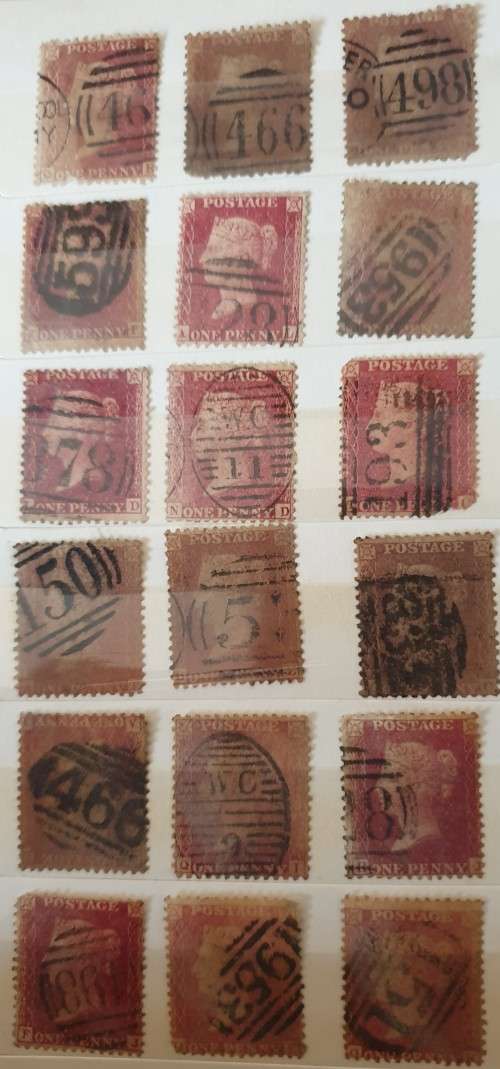 GB CANCELS on PENNY RED stamps in AWESOME fold-out Concorde Album, USED/ OLD