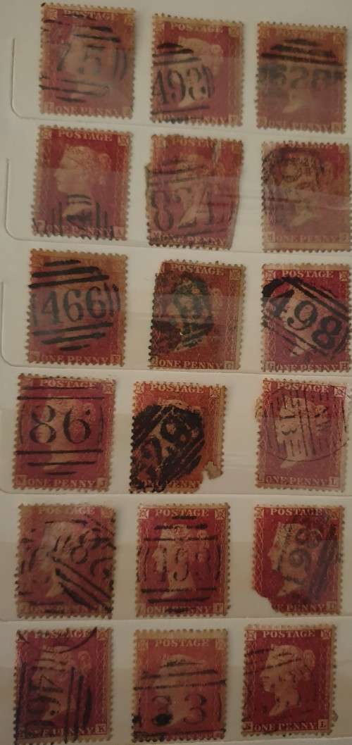 GB CANCELS on PENNY RED stamps in AWESOME fold-out Concorde Album, USED/ OLD