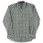 Tommy Hilfiger Mens Green Cotton Plaid Button-Down Shirt M