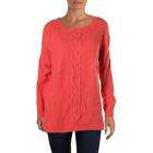 Tommy Hilfiger Women Pink Cable Knit Crew Neck Pullover Sweater/Jersey Size - XL